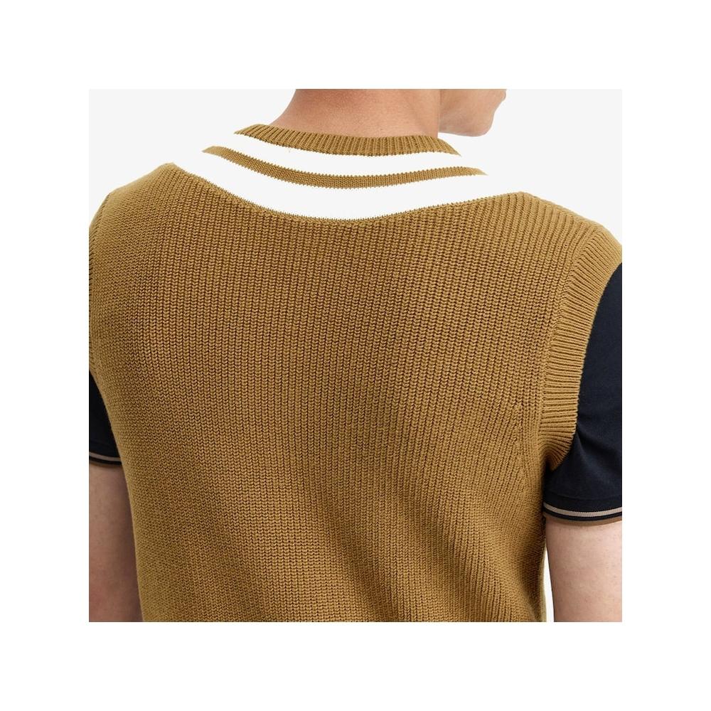 Fred Perry [hq Genuine] Fred Perry [sharp] Stripe Trim V Neck Vest  P96  Afpm2416524 P96 qzgAfpm2416524 P96