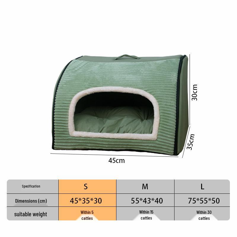 Universele Semi-Gesloten Huisdiervilla: Winddicht & Warm Katten- en Hondennest voor Alle Seizoenen
