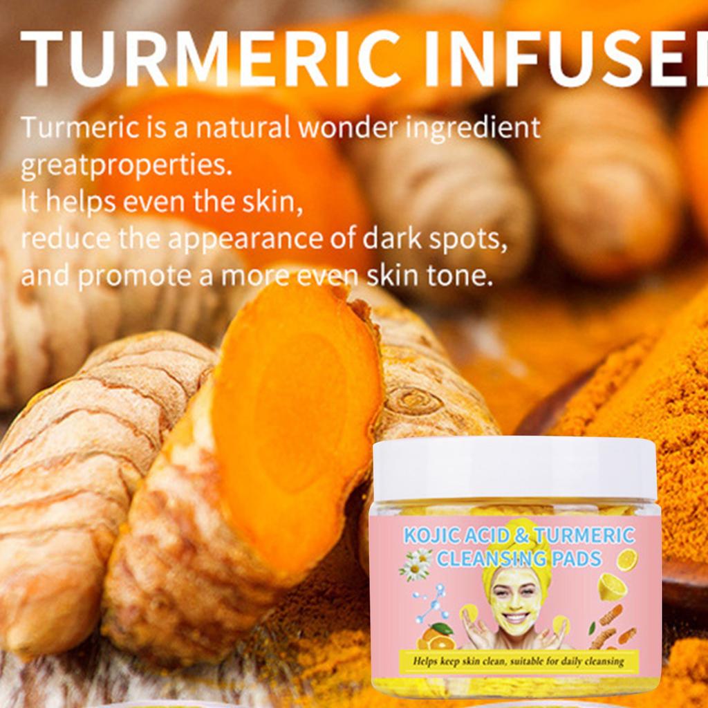 Rozjasňující čisticí polštářky, Kyselina kojová Čisticí polštářky Pomáhají vyrovnávat mastnotu a vodu v pleti Hydratační Odstraňují přebytečný keratin z pokožky těla 50 polštářků 10 ml