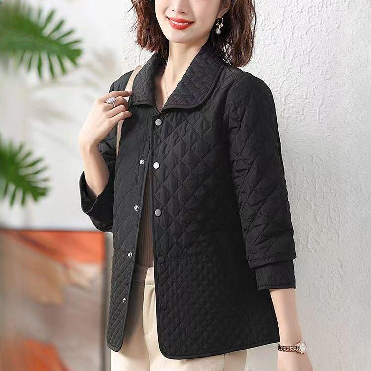 Lätt och Bärbar Kort Mammas Vinter Lös Bomullsvadderad Kappa Medelålders Mammas Ytterkläder Bomullsvadderad Jacka för Kvinnor