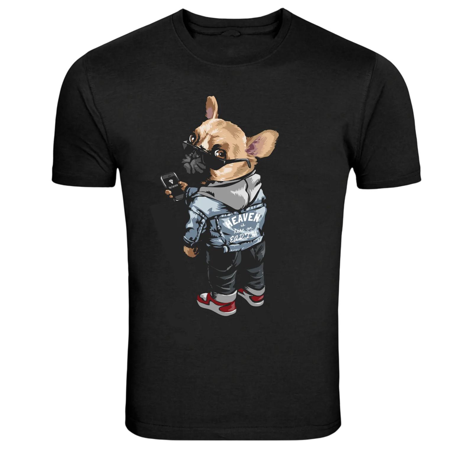 Streetwear French Bulldog Hoodie Mask Urban Dog Graphic Tee M