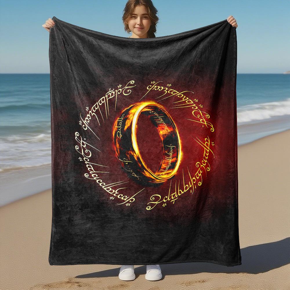 1pc One Ring Fellowship - Throw Blanket, Soft, Flannel Blankets, Living Room, All Seasons Use-1021024 75X95CM