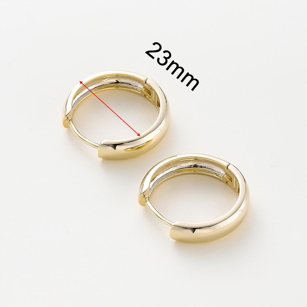 14K 18K Gold Plated Round Circle Gold Plated Hoop Earrings For Women Korean Fashion Ring Earrings Jewelry Accessories