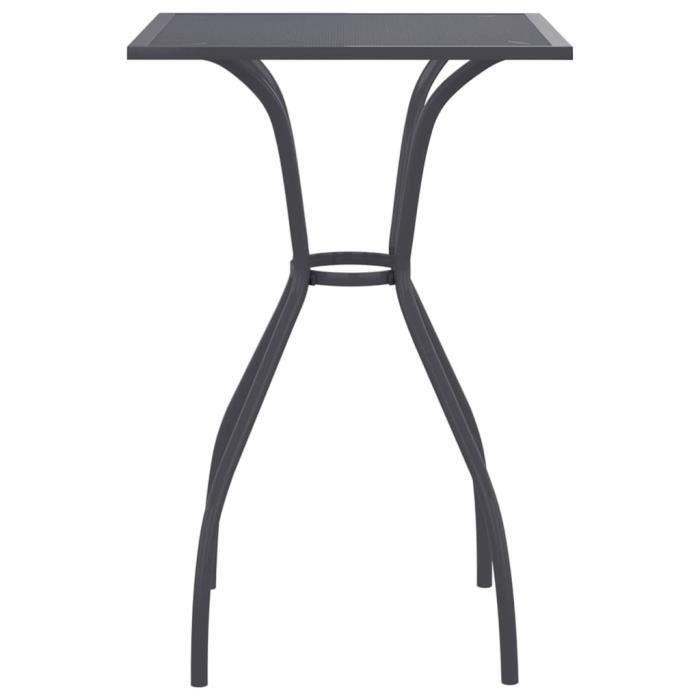 VidaXL Table de jardin anthracite 50x50x72 cm treillis d'acier 362730