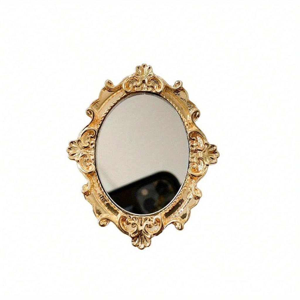 Retro Floral Mirror Phone Case: Stand & Foldable Zinc Alloy with Camera & Desktop Features