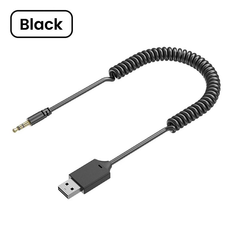 Car Bluetooth Receiver 5.4 Stereo Wireless USB Dongle to 3.5mm Jack AUX Audio Music Adapter Mic Handsfree Call Auto Handsfree Speaker Car Accessories