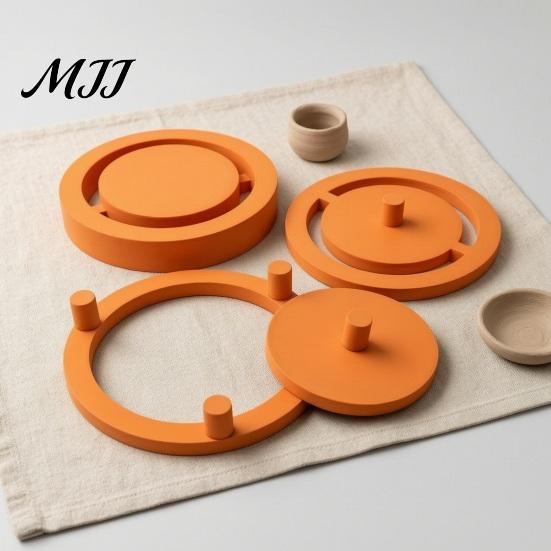 Pottery Studio Supplies 1 Set Foot Ring Tools, Clay Base Maker, Aligned Footing Guide Template, Even Press for Bowls And Mugs, Studios,
