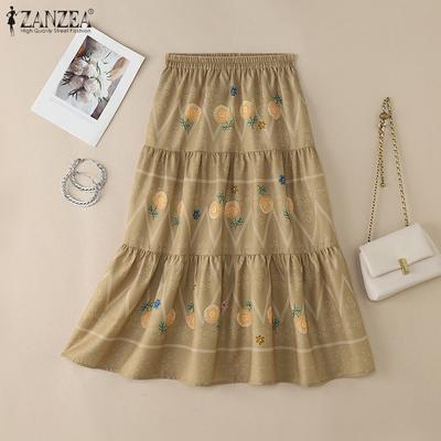Women Floral Print Summer Loose Casual Skirts