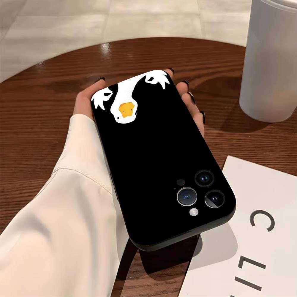 C-Confused Goose Phone Case for iPhone 17,16,15,14,13,12,11,Pro,X,Xs,Max,Plus Shockproof Cover