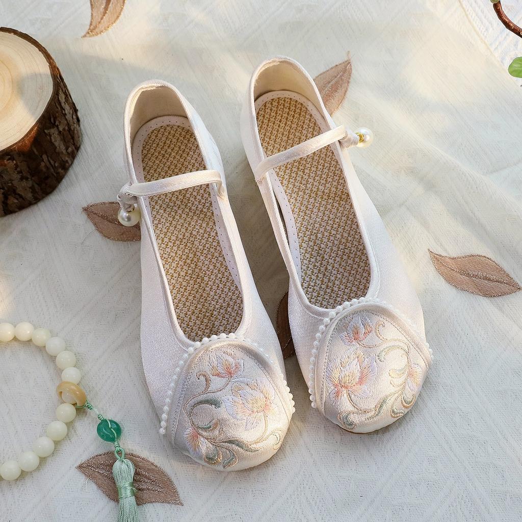 [Hanshuang] 2024 summer new products antique Hanfu shoes Han element inner height increase embroidered shoes Guofeng cheongsam women's shoes