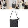 Trendy Large Capacity Bucket Bag With Bowknot And Polka Dot Print For Fashionable Commuters