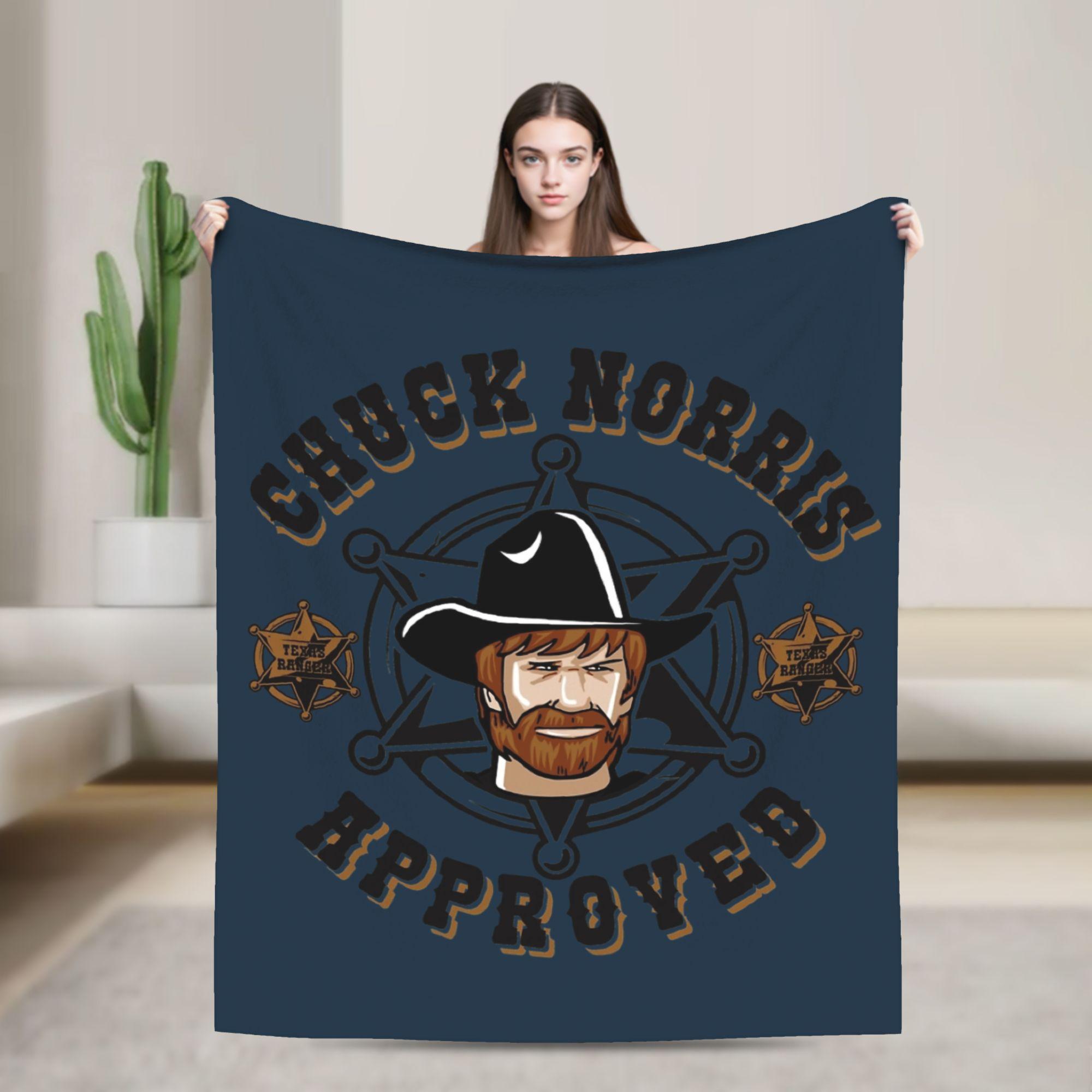 Chuck Norris Walker Texas Ranger Approved Blankets Flannel Funny Warm Throw Blanket for Home Decoration, 75X95CM