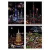 A5 Night View Cityscape Scratch Painting DIY Toy for Children