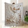 1 buc Înger Crăciun Peluș Design Imprimat Pătură de Flanel Ușoară Moale Aruncare Moale Plapumă pentru Toate Sezoanele pentru Canapea Camping