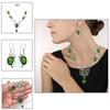 Peridot Quartz Gemstone Birthday Gift Jewelry Necklace & Earrings 18-20''
