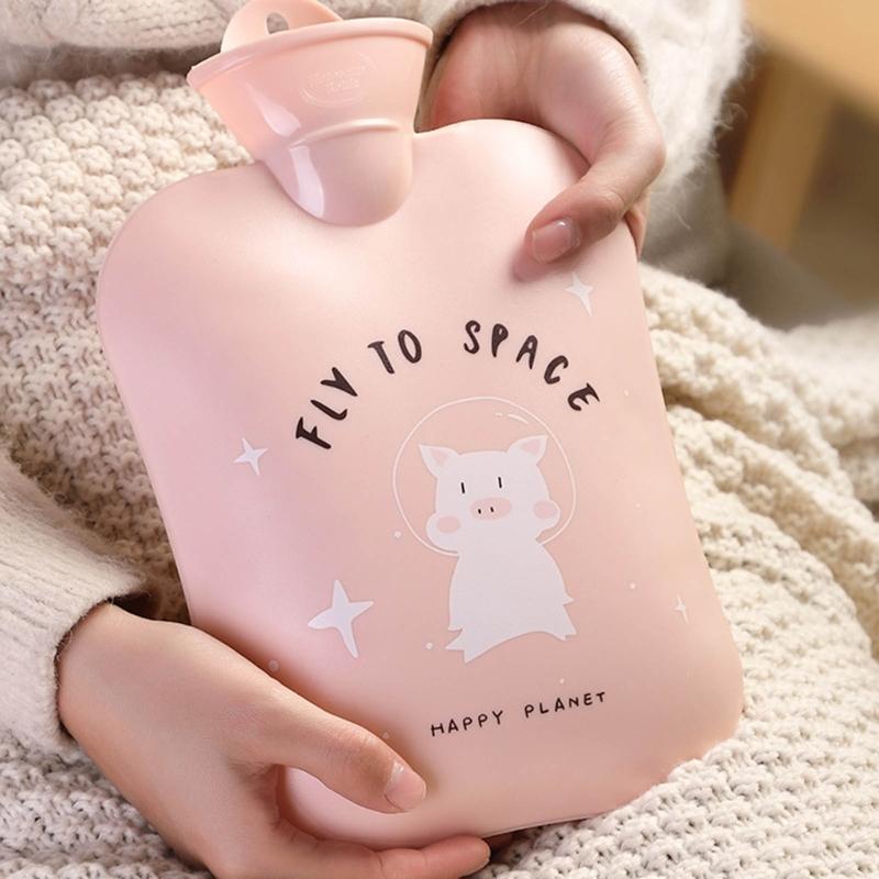 Cartoon Hot Water Bottle Large Hot Water Bag with Cover Cold-proof Heat Preservation Hot Water Bottle for Winter Warm