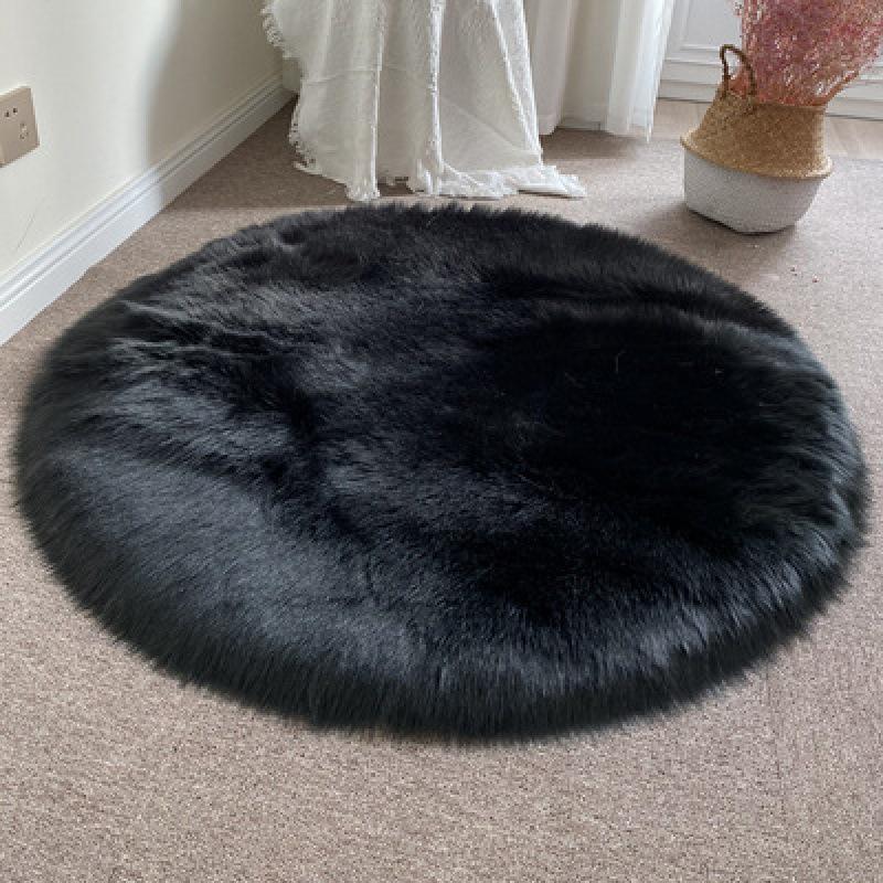 Nordischer Teppich aus Imitationswolle, runder Teppich für Stuhl, Yoga-Matte, Bodenmatte für das Wohnzimmer