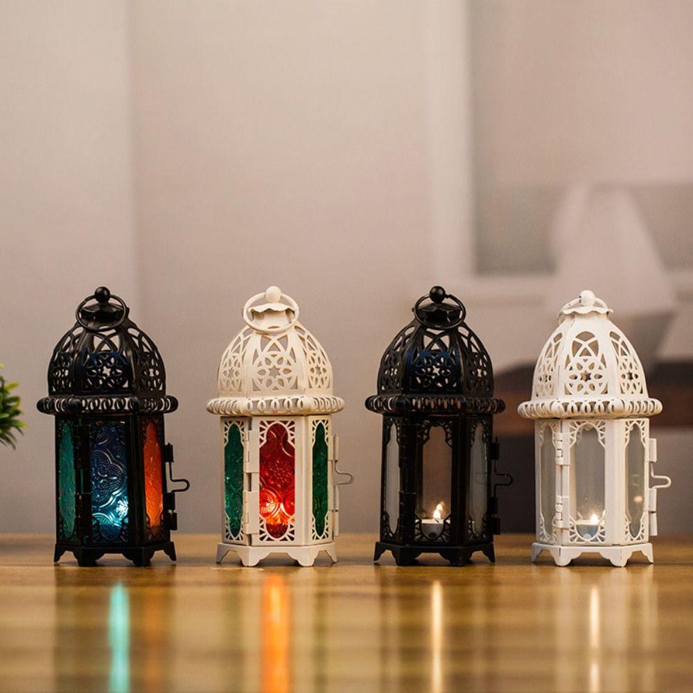 Transparent Glass Candle Holder Home Decoration Wind Lantern Decor  Coffee Shop