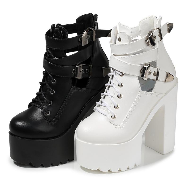 2025 Nightclub Thick Heel 15cm Autumn Winter Women's Shoes Super High Heel High Bare Short Boots ZYW-659-16