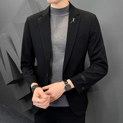 Pánsky Slim Oblek Kórejská Verzia Pohľadný Trend Tenký Jednodielny Pánsky Ležérny Malý Oblek Sako Top