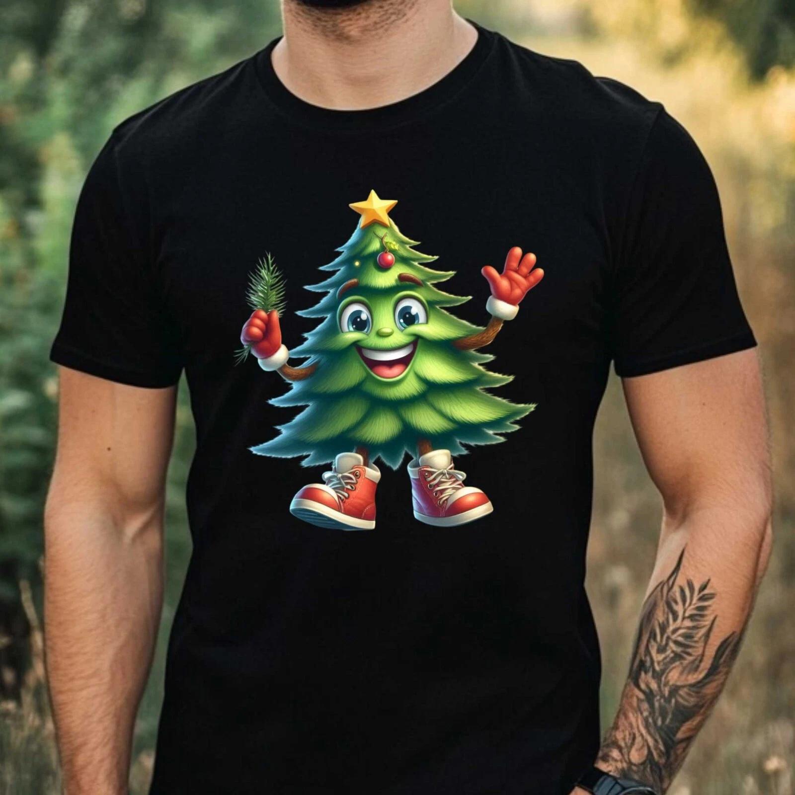 T-Shirt Herren Lustiges Weihnachtsbaum Motiv Baumwolle Größe XS bis 5XL XL