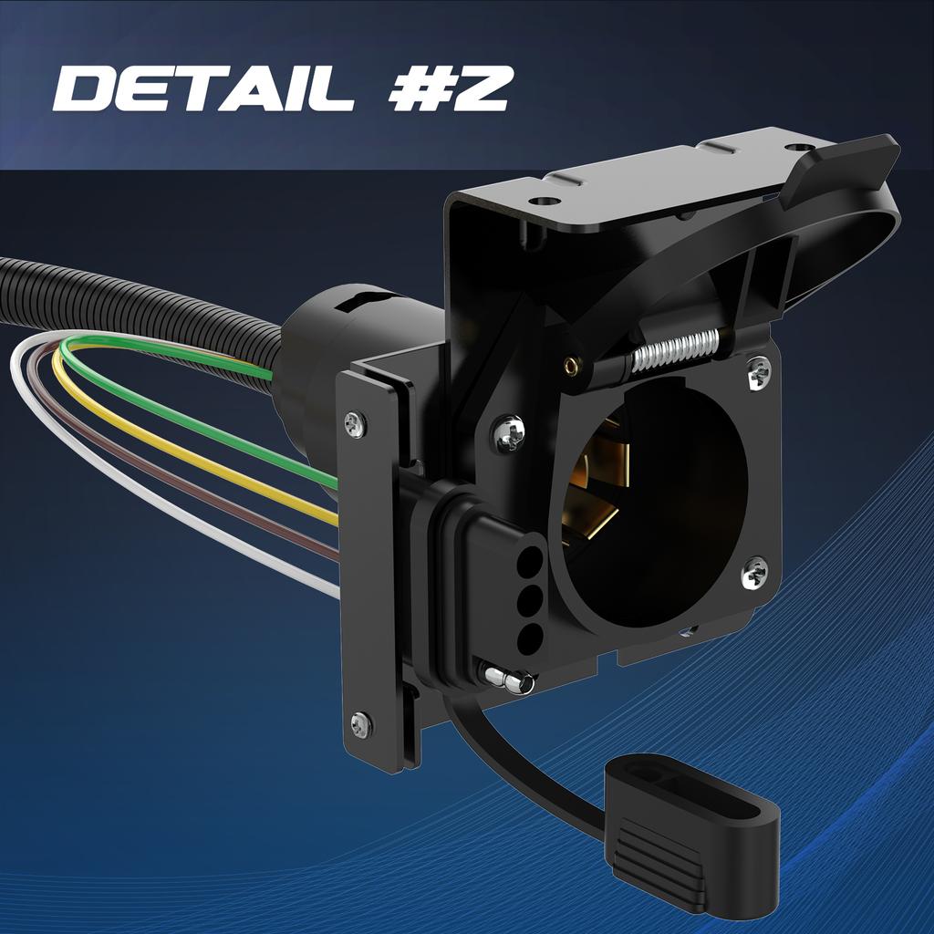 4 Way To 7 Way RV Blade & 4 Way Flat Trailer Wiring Adapter Dual Output Connector Kit with Mounting Bracket for Truck RV Trailer