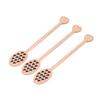 3pcs Wood Honey Dipper Heart Pattern Chinese Cherry Wooden Mixing Stirrer Kitchen Tableware