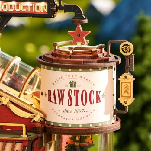 zmart Robotime Rokr Dream Gift Factory 3D Wooden Puzzle Wooden Music Box Christmas Wooden Model Three-Dimensional Puzzle ROKR Dream Gift Factory Wood