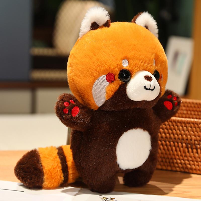 30cm Lovely Raccoon Turn Red Panda Cosplay Dress Up Plush Toys Stuffed Cute Animals Dog Soft Pillow For Birthday Gifts 30cm
