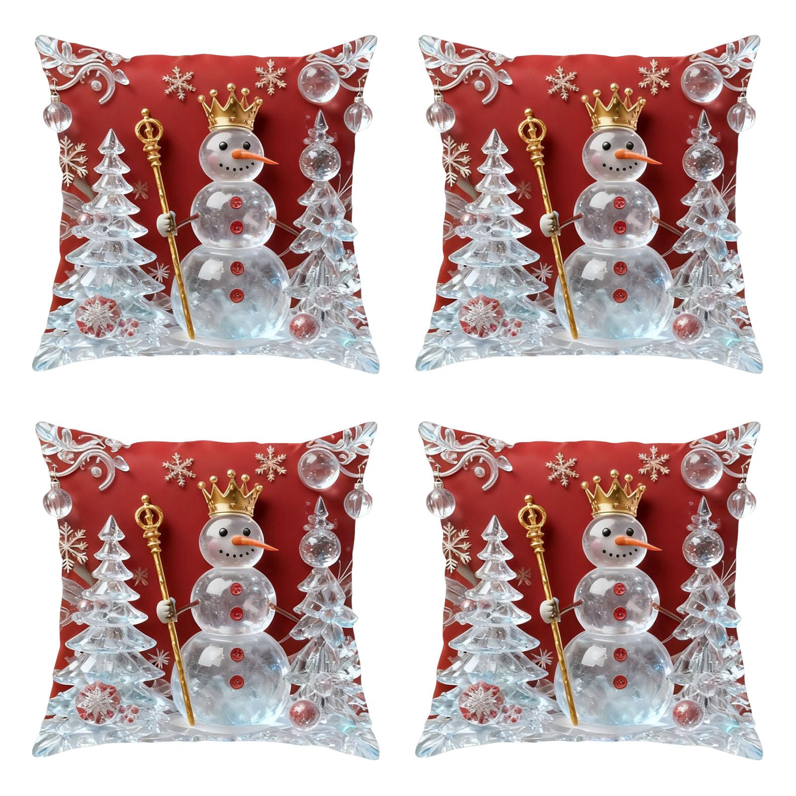 

Christmas Throw Pillowcase, Christmas Home Decoration Pillow Cover, Set Of 4 One Size
