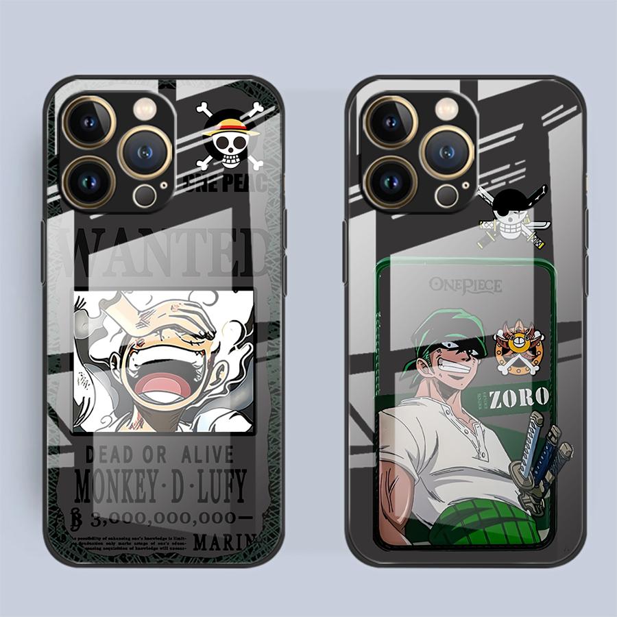 OneS P-ieceS Luffys Glass Phone Cover Case for iPhone 17 Pro Max 12 8 13 14 15 Plus 16 11 XR Air