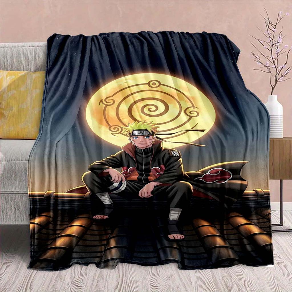 Naruto Anime Flannel Blanket - Soft Warm Perfect for Sofa, Bedding Camping Travel Office Home Decor -QJY