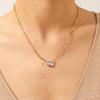 European Style Stainless Steel Necklace with Water Drop Zirconia - High-End Luxury, Colorfast Titanium Steel Accessories for Women