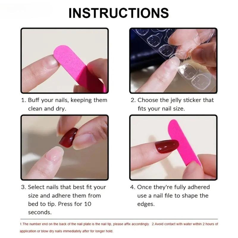 10Pcs Blue Gradient Short Square Round Handmade Press On Nails Gentle French Fake Nails Fashionable Nail Tips