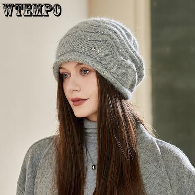 Knitted Woolen Hats for Women's Autumn and Winter Warmth Berets Thickened Casual Hats