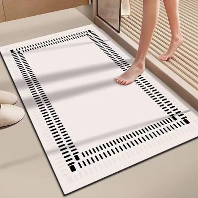Modern Minimalist Bathroom Anti Slip Mat, Absorbent Quick Drying Foot Mat, Diatomaceous Earth Floor Mat, Kitchen Door Mat