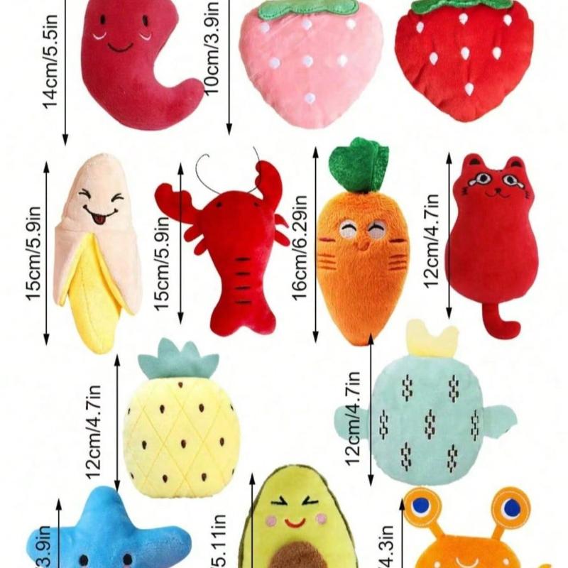 Cute Cartoon Plush Dog Toy Set, Pet Chewing Sound Toys, Durable Soft Material, For Puppy, Kitten Teething, Suitable For Pupp