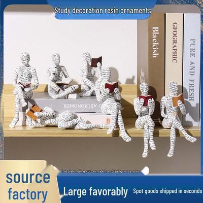 Lesende Frau Harzfigur - Kreatives Bücherregal und Heimarbeitszimmer Dekoration Ornament