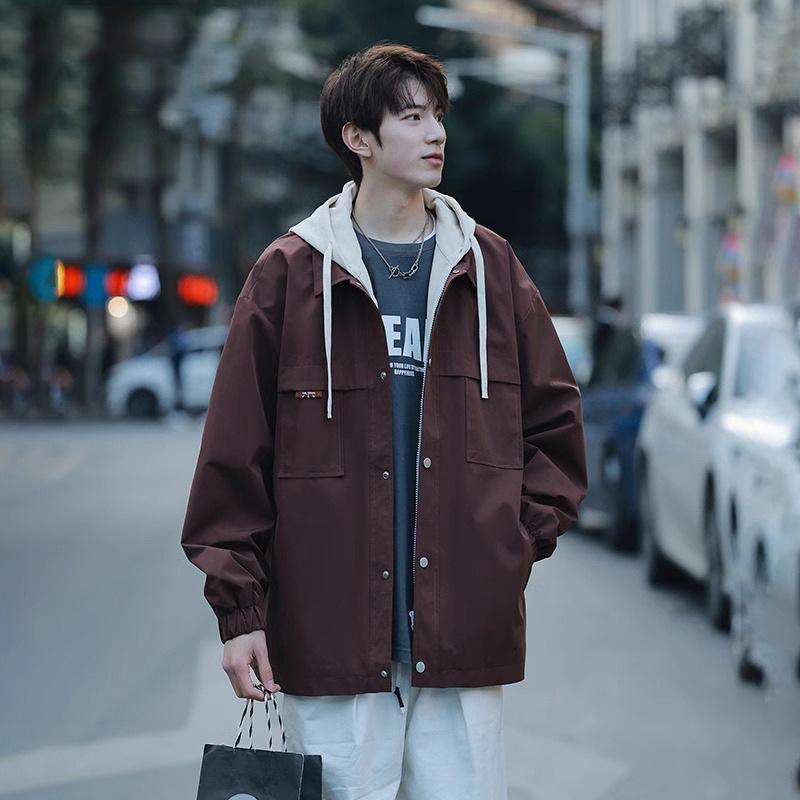 JSEN 2025 Unisex Hooded Mountaineering Jacket - Autumn Wear-Resistant Fake Two-Piece Outdoor Outerwear