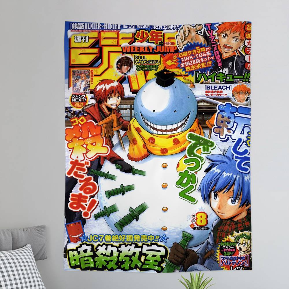 Assassination Classroom Full Class Wall Tapestry Korosensei 3E Students Playful Room Decor for Comedy Anime Shonen Fans