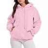 Womens Solid Color Hooded Sweatshirt Casual Loose Fit Long Sleeve Top