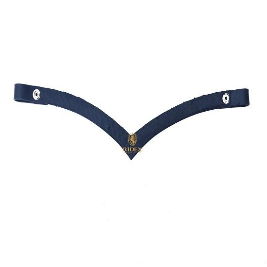 Granatowy/Biały 3-rzędowy kryształowy naczółek w kształcie litery V zapinany na zatrzask dla konia Dostępne wszystkie rozmiary