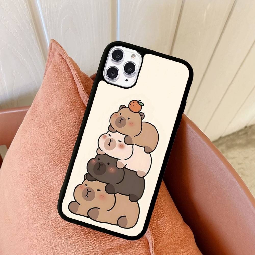 Cute Capybara Phone Case For IPhone 17 16 Pro Max Air 13 12 Mini 14 15 Plus 11 PC+TPU Back Cover