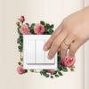 PVC-Based Pink Rose Wall Sticker for Light Switch and Outlet Plate Decoration Indoor Use On Smooth Flat Surfaces