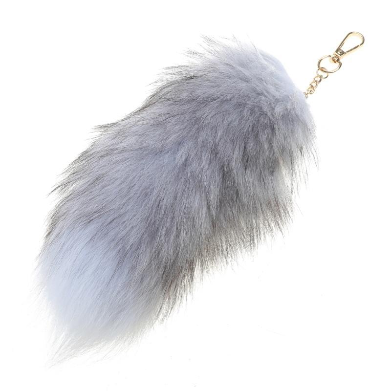 New Fashion Wolf Tail Fur Keychains Unisex Pendant Car Keyring Holder Key Chains Charm Bag Accessories Gifts