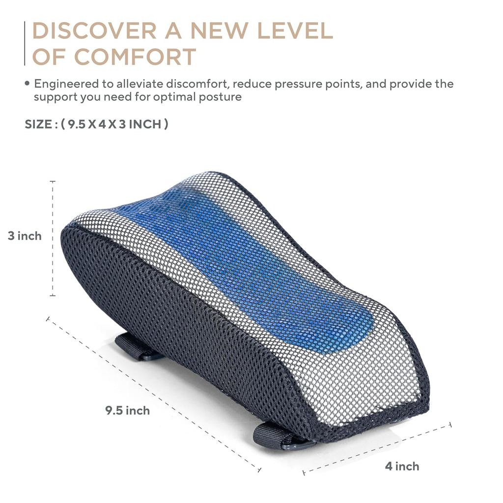 Gel Armrest Pads for Office & Gaming Chair, Premium Soft Gel Top with Memory Foam Base, Ergonomic Elbow Pillow