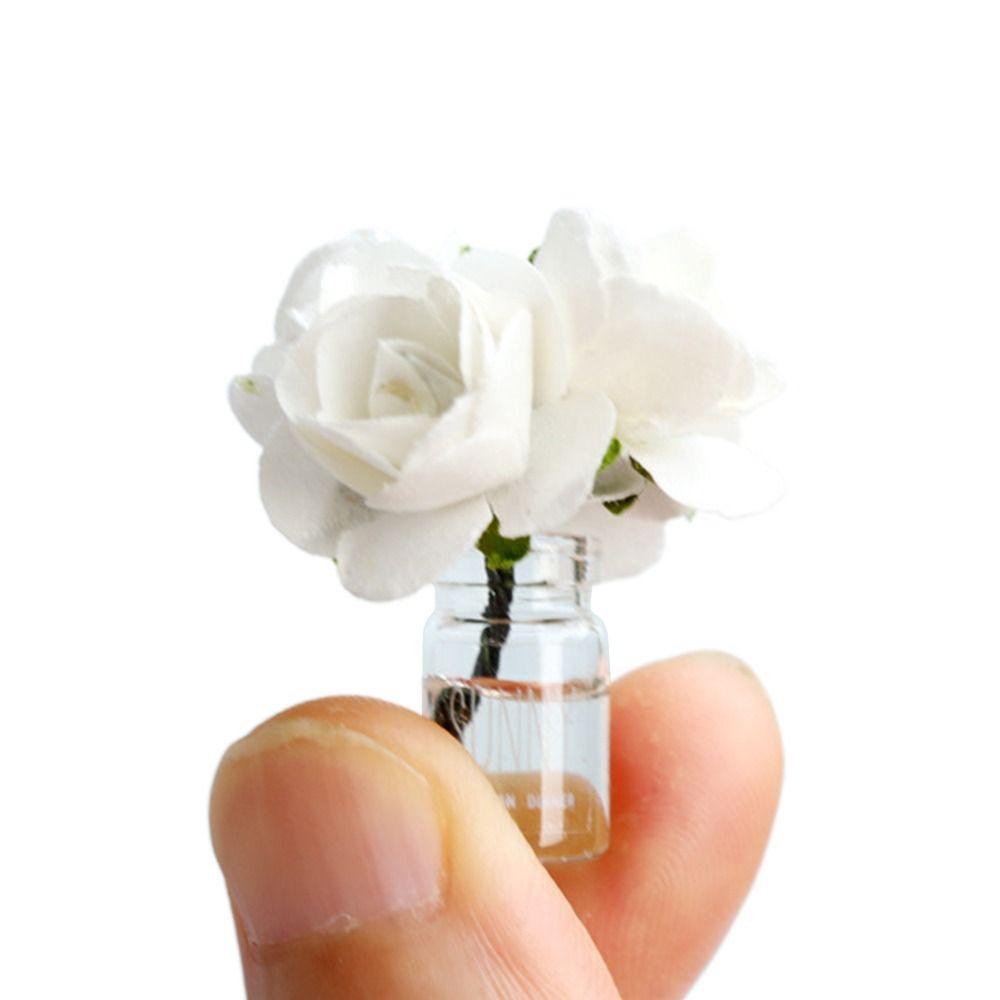 Rose Daisy Dollhouse Flower Vase 1/6 1/8 1/12 Micro Vase Flower Toy Miniature Rose Bouquet