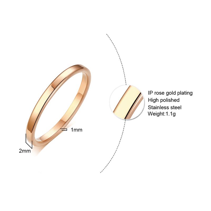 Chic Simple Women Rings Stainless Steel Plain Band 2/4/6/8/10mm Tube Shape Ring Candid Jewelry