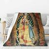 Custom Virgin Mary Of Guadalupe Blanket Soft Fleece Spring Warm Flannel Mexico Catholic Saint Throw Blankets Bedroom Bedspread
