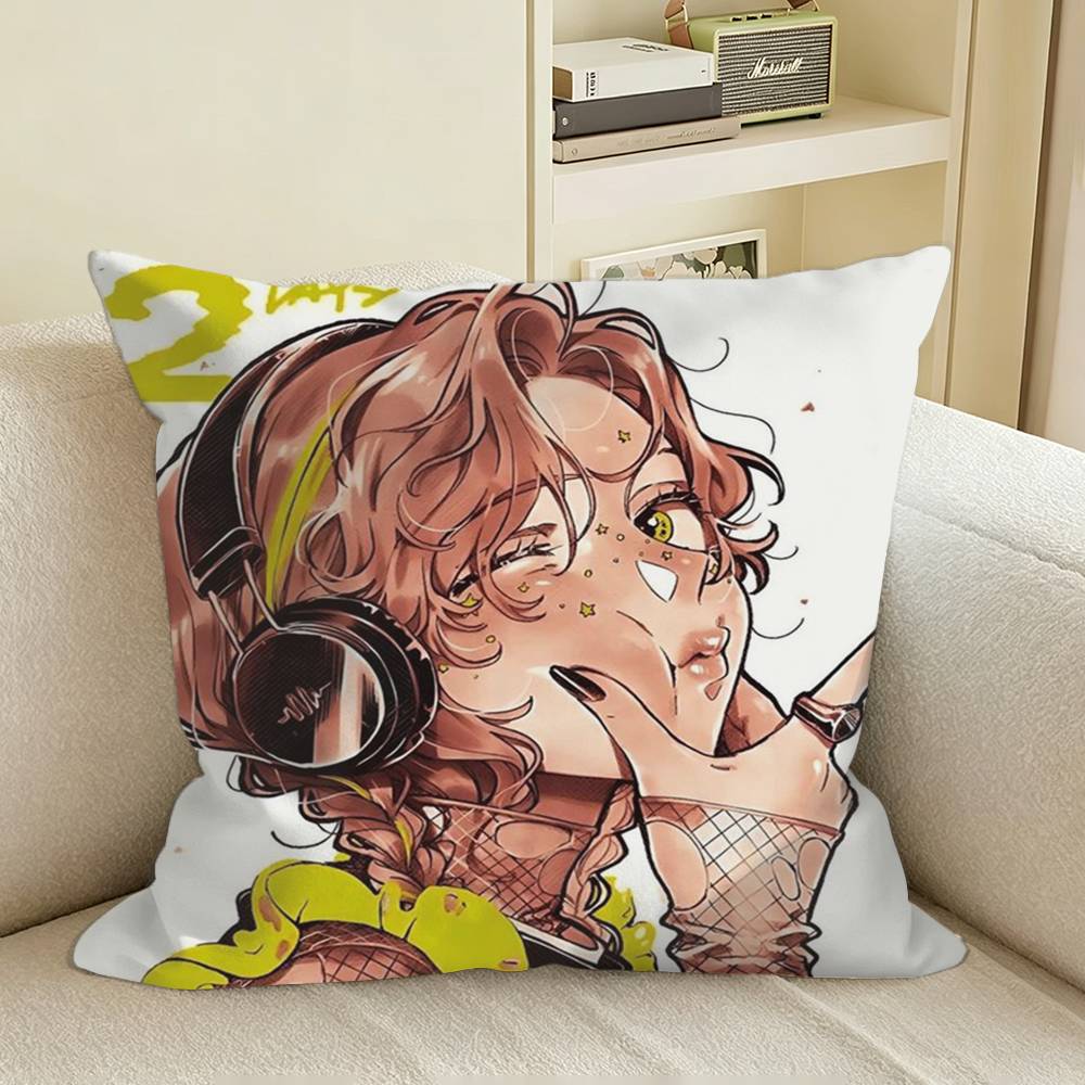 MMitsuki Green Yuri AAya OOosawaS Square Sofa Pillow Cover Solid Color Living Room Home Decor Cushion Case